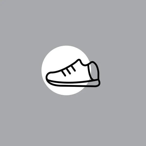 Sneaker Icône Vectorielle Plat Sur Fond Coloré — Image vectorielle