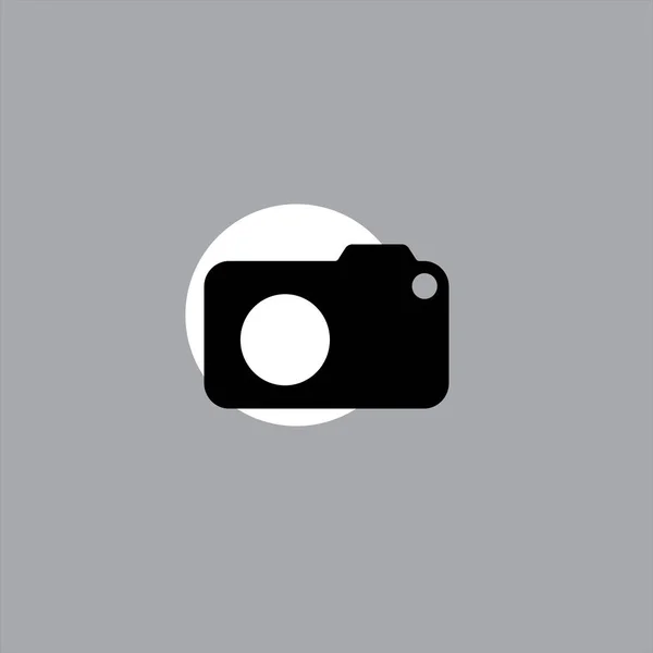 Fotocamera Plat Vector Pictogram Kleurrijke Achtergrond — Stockvector