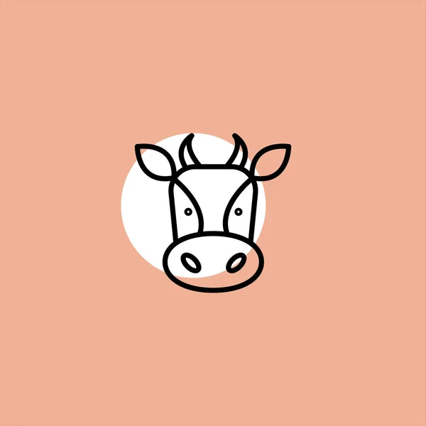 Cow Flat Vector Icon Colorful Background — Stock Vector
