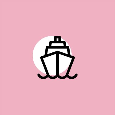 Renkli arka plan üzerinde Cruise düz vektör simgesi 