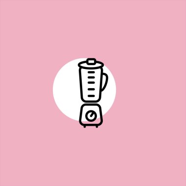 Gıda karıştırıcı düz vektör simgesi renkli arka plan