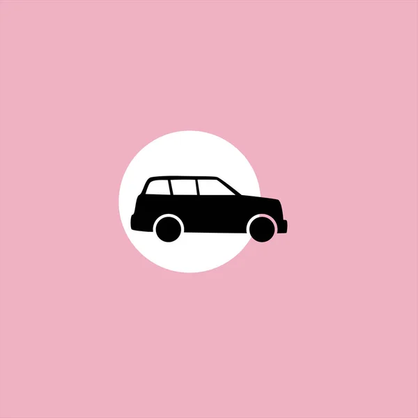 Иконка Автомобиля Плоским Вектором Красочном Фоне — стоковый вектор