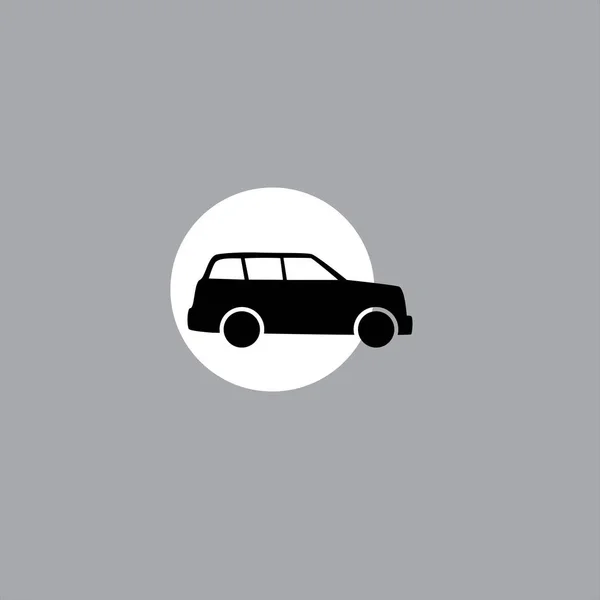 Icono Vector Plano Coche Sobre Fondo Colorido — Vector de stock