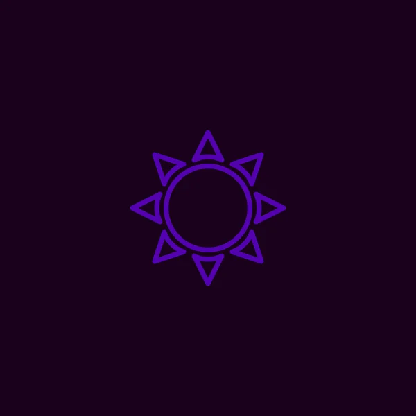Иконка Вектора Плоского Солнца Красочном Фоне — стоковый вектор