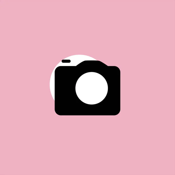 Fotocamera Plat Vector Pictogram Kleurrijke Achtergrond — Stockvector