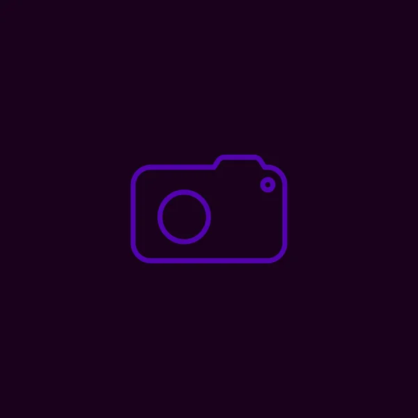 Platte Vector Camerapictogram Kleurrijke Achtergrond — Stockvector