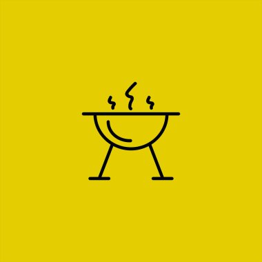 renkli arka planda barbekü vektör simgesi