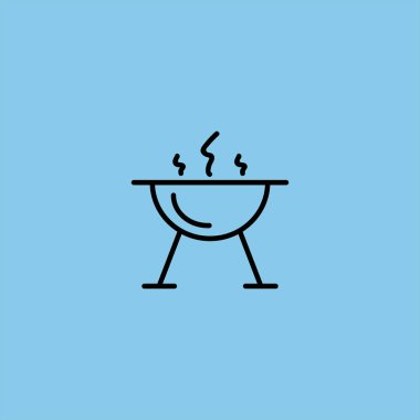 renkli arka planda barbekü vektör simgesi