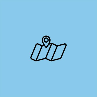 renkli arka planda harita vektör simgesi