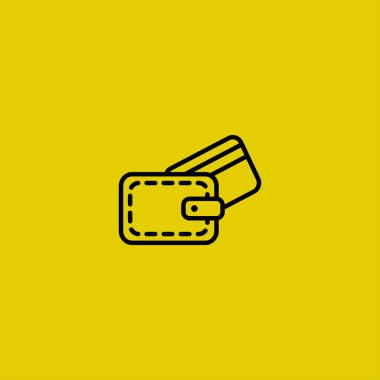 renkli arka plan üzerinde kredi kartı vektör simgesi ile çanta