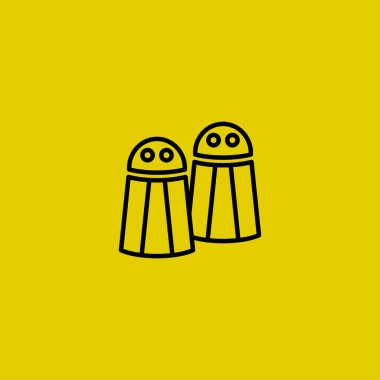 Renkli arka planda tuz ve biber shakers vektör simgesi