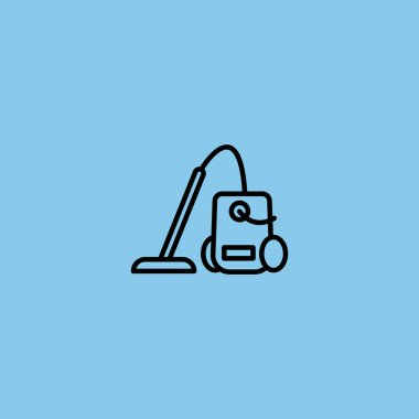 Renkli arka planda elektrikli süpürge vektör simgesi