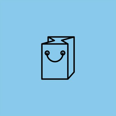 renkli arka plan üzerinde kağıt alışveriş çantası vektör simgesi