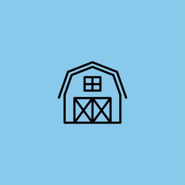 renkli arka planda ahır vektör simgesi