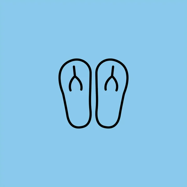 Icône Vectorielle Flipflop Sur Fond Coloré — Image vectorielle