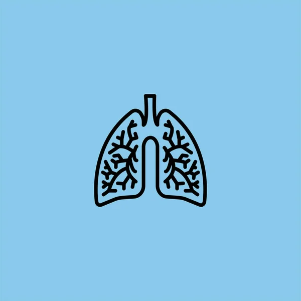 五颜六色的背景上的肺矢量图标 — 图库矢量图片