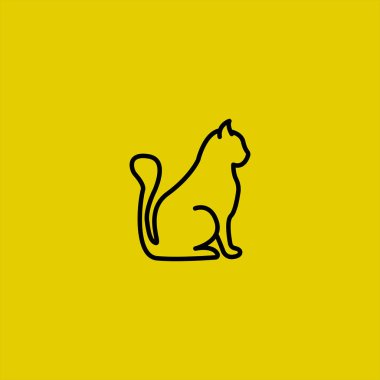 renkli arka planda kedi vektör simgesi