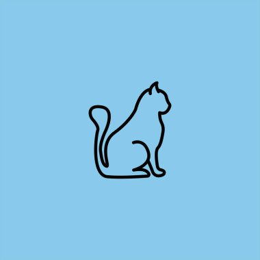 renkli arka planda kedi vektör simgesi