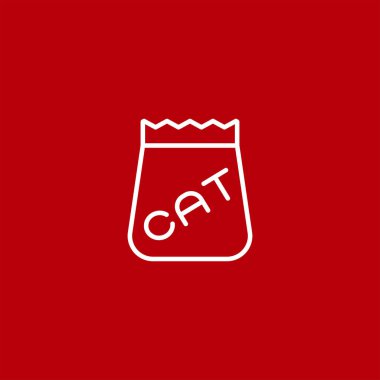  renkli arka planda paket vektör simgesi nde kedi maması