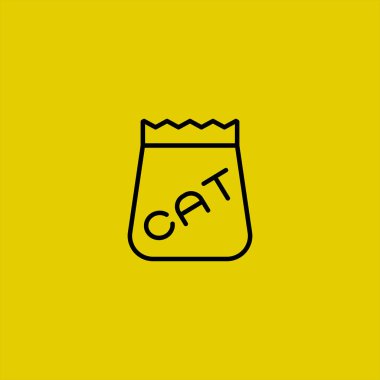  renkli arka planda paket vektör simgesi nde kedi maması