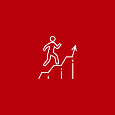 renkli arka plan üzerinde grafik ok vektör simgesi yukarı gidiyor kişi 