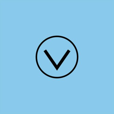 renkli arka planda aşağı vektör simgesi 