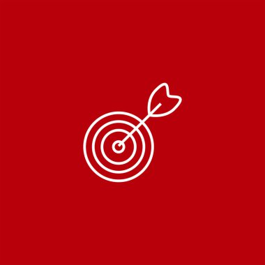 renkli arka planda amaç vektör simgesinde ok 