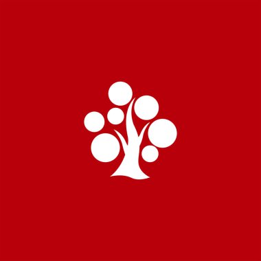 renkli arka planda ağaç vektör simgesi 