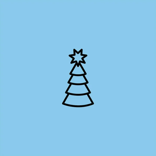 Árvore Natal Vetor Ícone Fundo Colorido —  Vetores de Stock