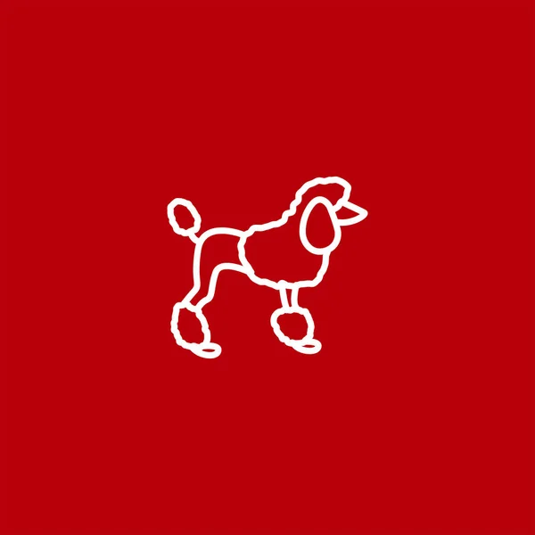 Ícone Vetor Poodle Fundo Colorido — Vetor de Stock