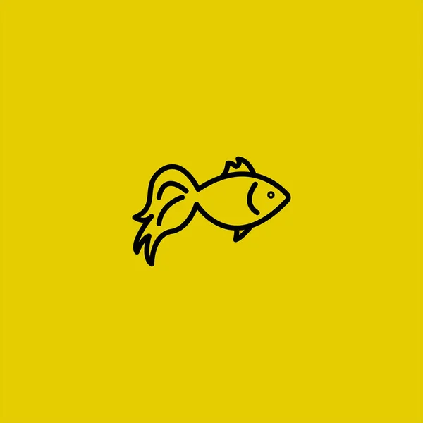 Иконка Вектора Рыбы Красочном Фоне — стоковый вектор