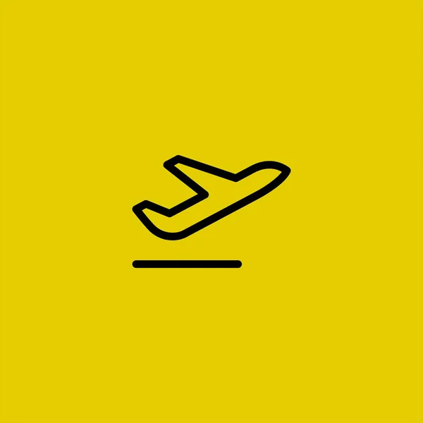 Ikona Wektor Samolotu Kolorowym Tle — Wektor stockowy