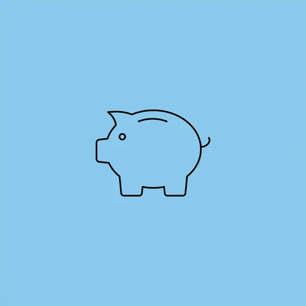Ícone Vetor Piggybank Fundo Colorido — Vetor de Stock