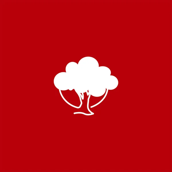 Ikona Wektor Drzewa Kolorowym Tle — Wektor stockowy