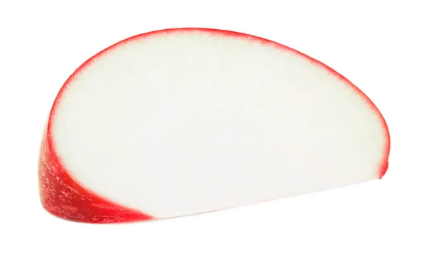 Свежий красный ломтик яблока изолированы на белом — стоковое фото