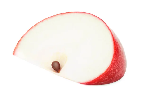 Jabłko świeże czerwone kromka na białym tle — Zdjęcie stockowe