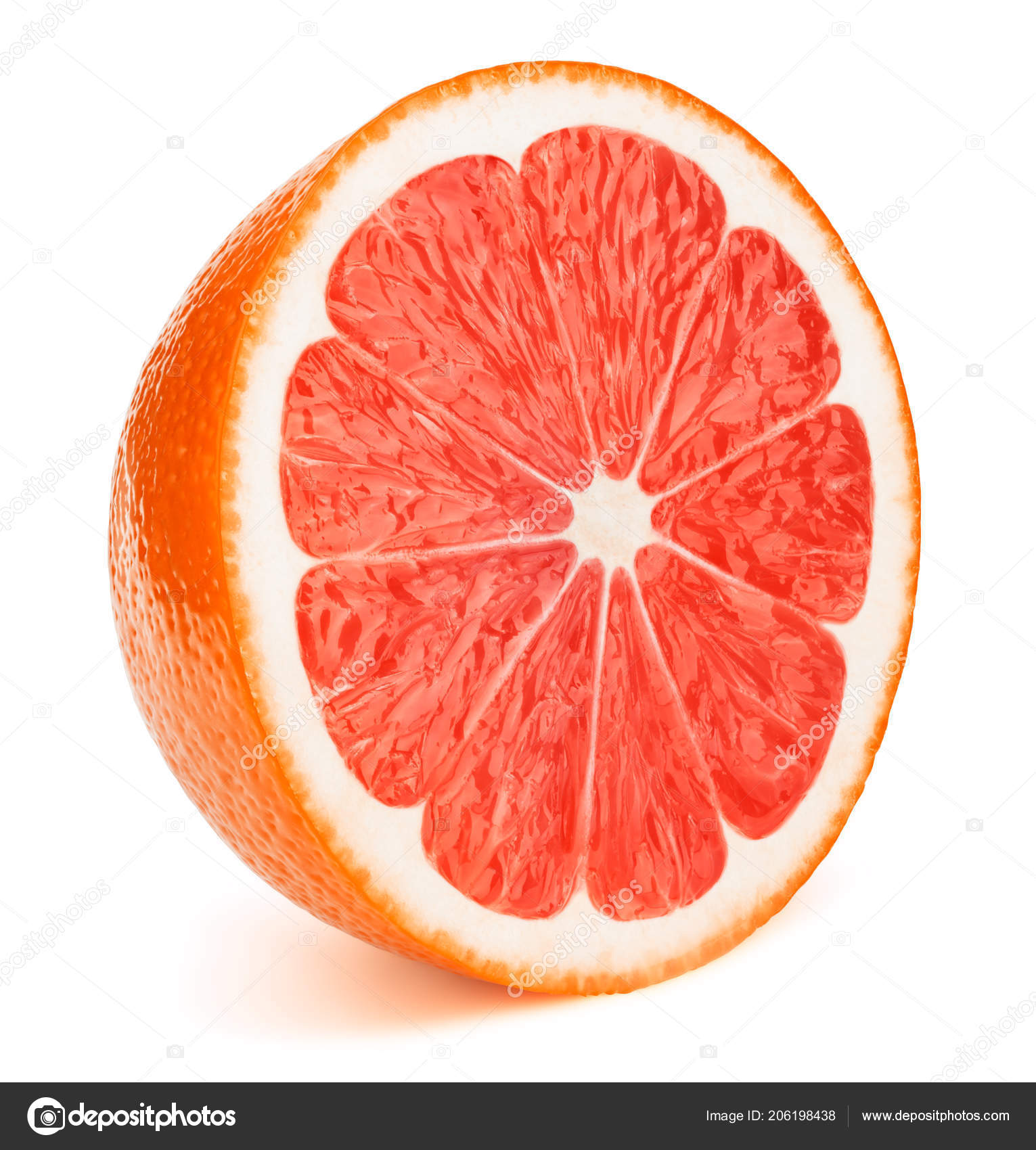 Half of grapefruit slice isolated Stock Photo by ©vmenshov 206198438