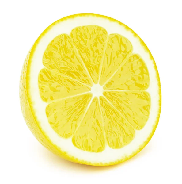 Half of lemon fruit slice isolated on white — Stock Photo, Image