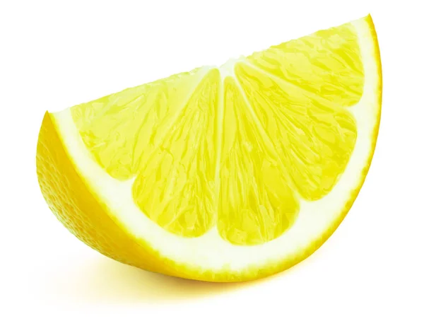 白で隔離レモン フルーツ スライス — ストック写真