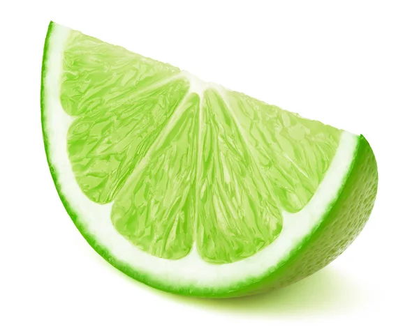 Lime fruit slice isolated on white — Stock Photo, Image