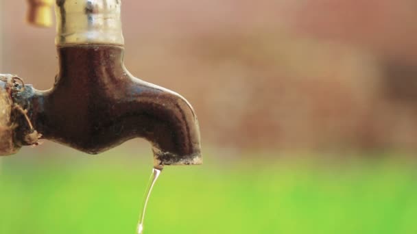 Robinet extérieur goutte à goutte en Inde — Video