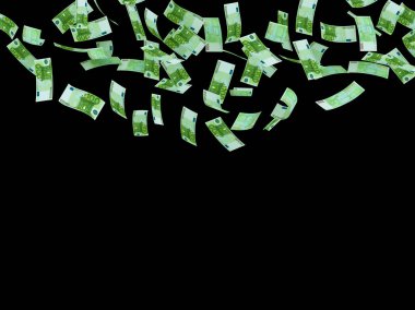 Siyah Arkaplanda 100 Euro banknot