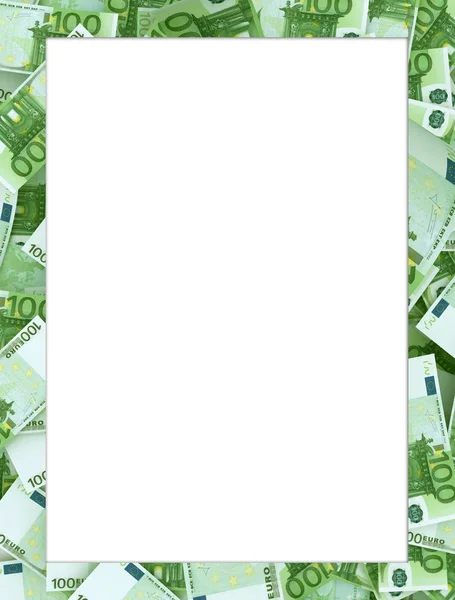 100欧元和50欧元钞票的框架-- --增加案文 — 图库照片
