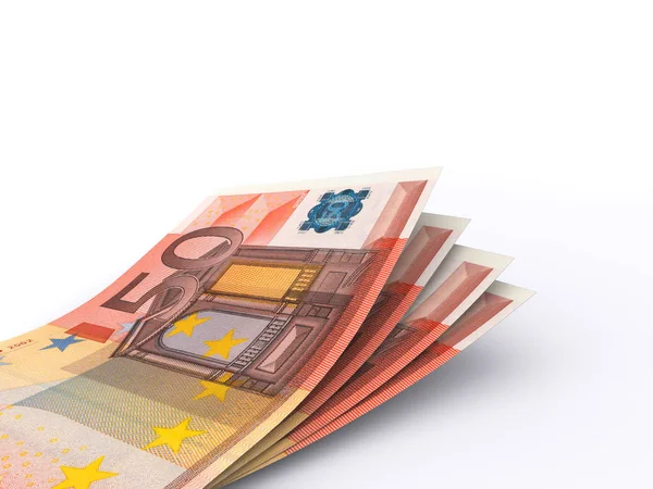 50 евро счета на белом фоне — стоковое фото