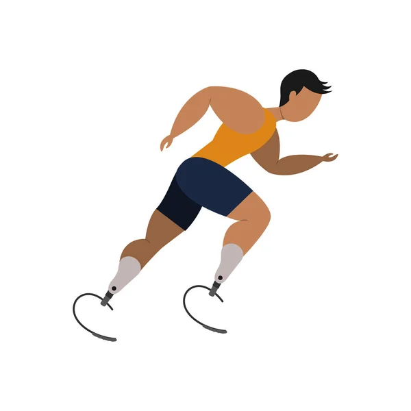 Спортсмен Bioprosthesis Ногу Білому Тлі Паралімпійський Спорт Концепції — стоковий вектор