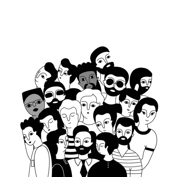 Un groupe multiculturel d'hommes . — Image vectorielle