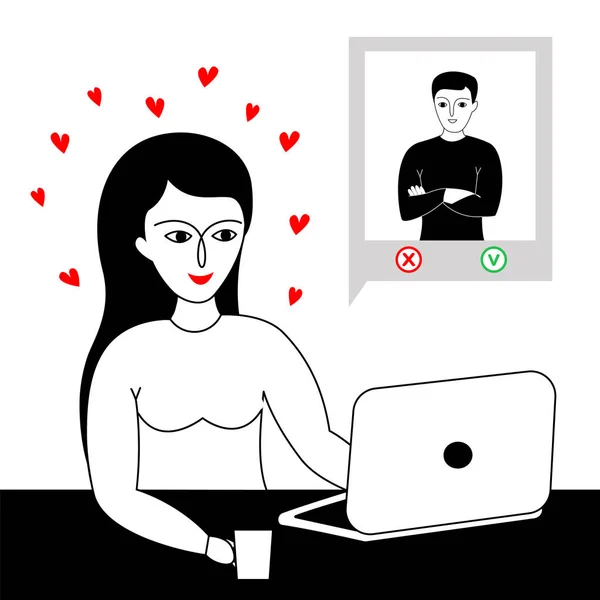 Online dating concept. — Stock Vector