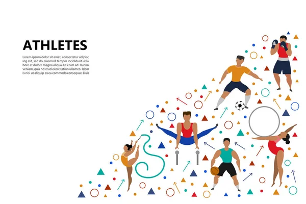 Set of athletic people. — Stock Vector