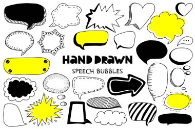 El çizilmiş konuşma kabarcıkları büyük set.