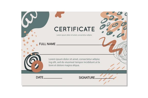 Certificate template, vector illustration - Stok Vektor